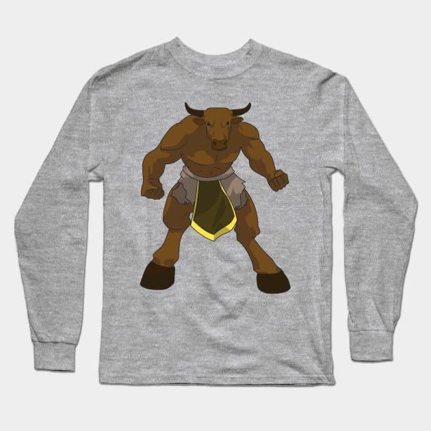 Minotaur Long Sleeve T-Shirt by Sticker Steve